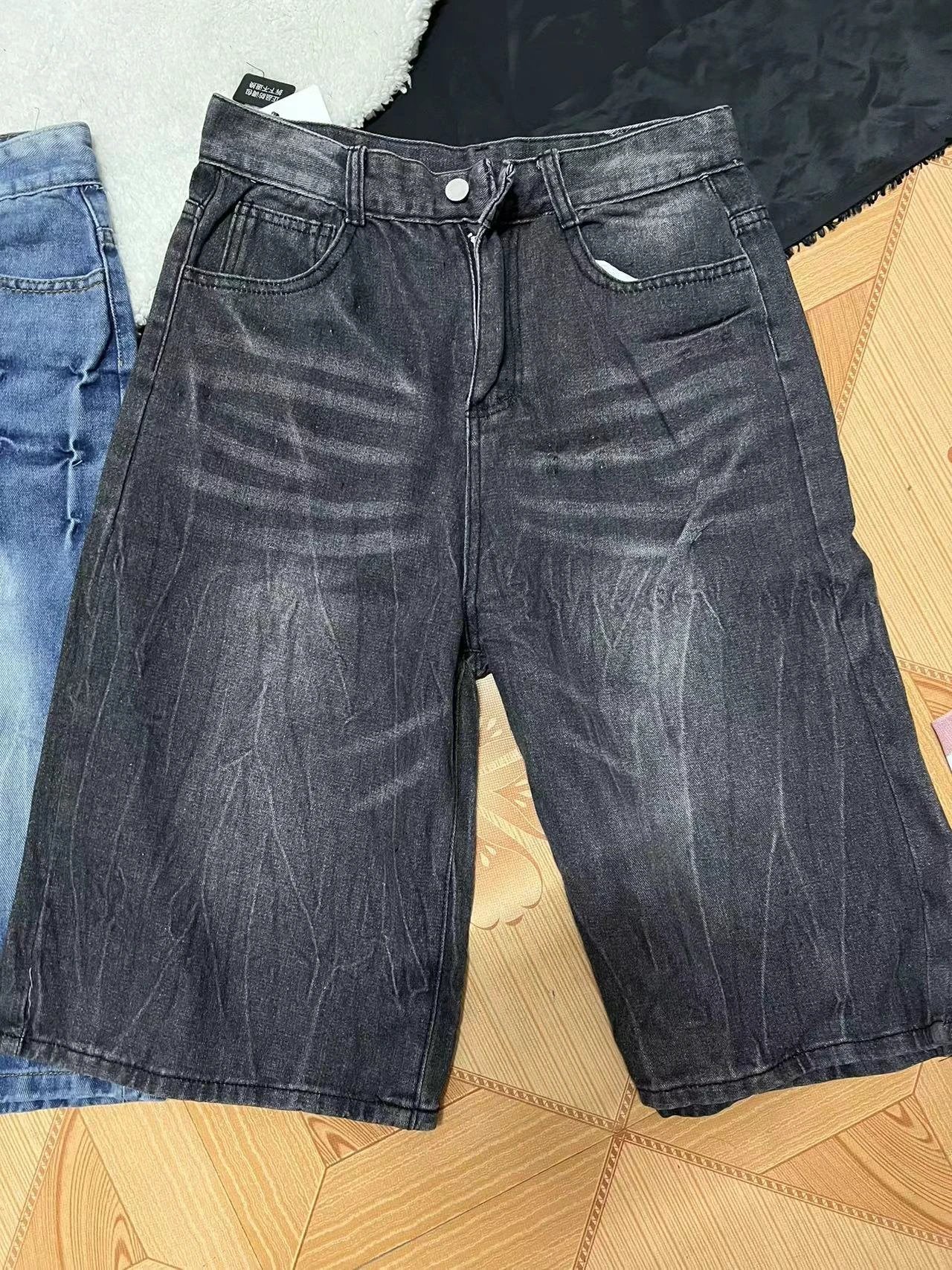 Loose Casual Straight-leg Washed Do The Old Cowboy Shorts Men by GJG Denim