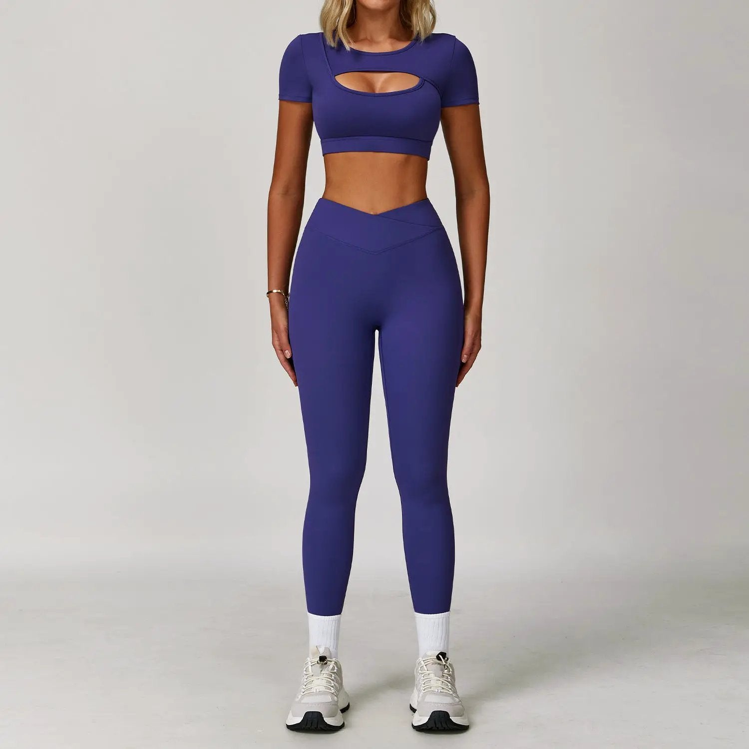 Dare To Show Off This Cross-border Color-block Yoga Set With A Beautiful Back by GJG Denim