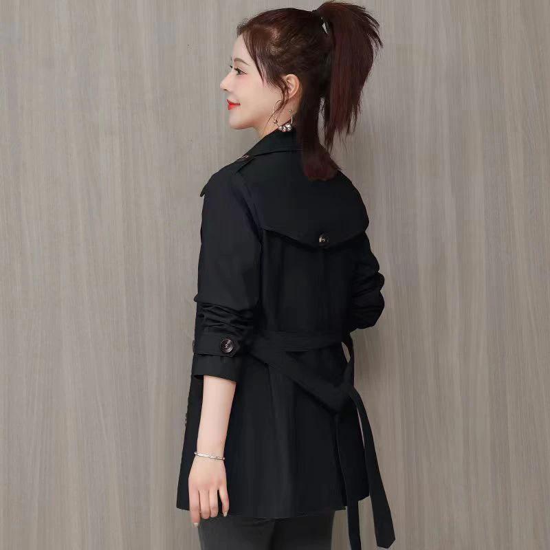 Elegant Slimming British Style Petite Top Student Double Breasted Coat by GJG Denim