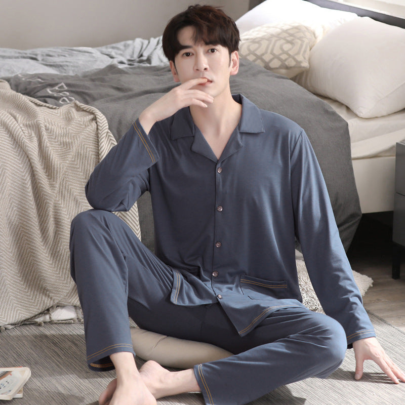 Men's Long Sleeve Casual Pajamas by GJG Denim