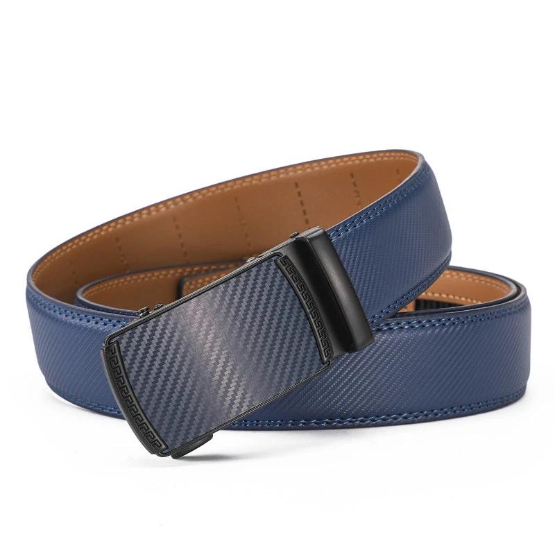 Automatic Buckle Leisure Business Belt Cowhide Belt by GJG Denim