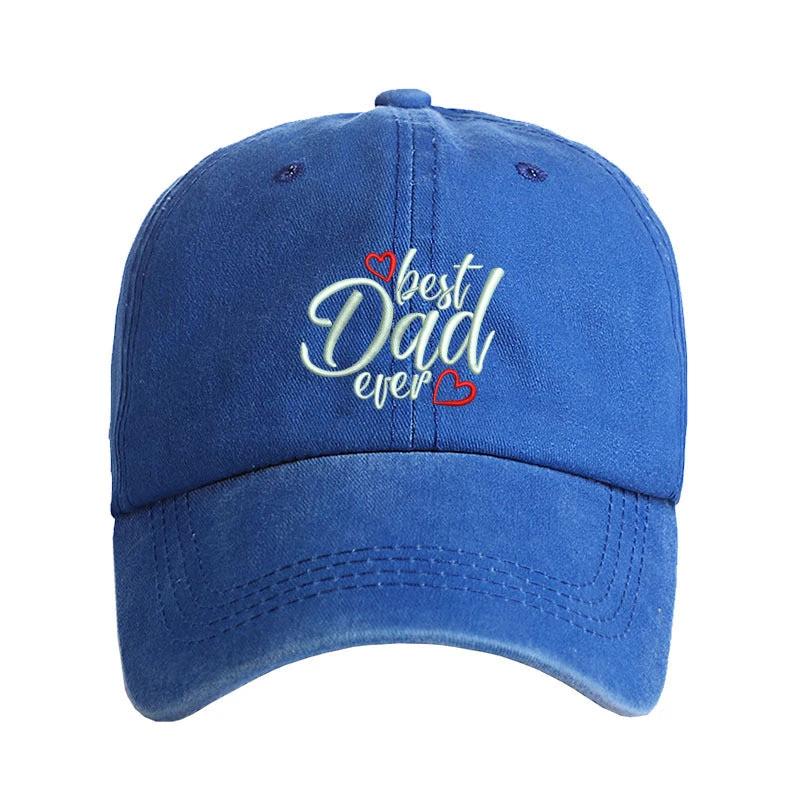Washed Cotton Embroidered Letter Baseball Cap For Men by GJG Denim