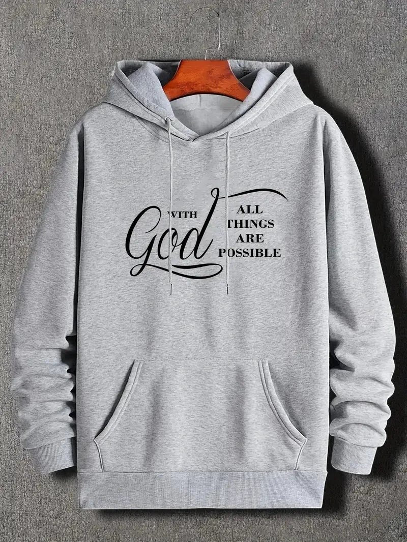 Men's "With God All Things Are Possible" Hoodies by GJG Denim