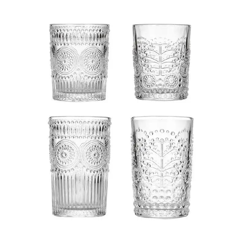 Creative Engraved Glass Classical Cup Thickened Drinkware by GJG Denim