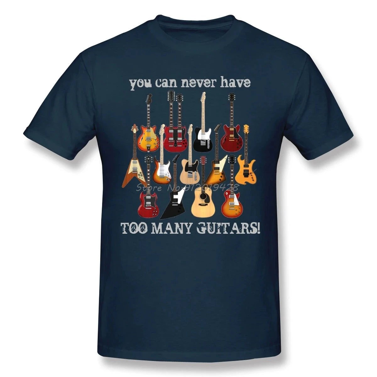 Men's Electric Guitar Cotton T-shirt by GJG Denim