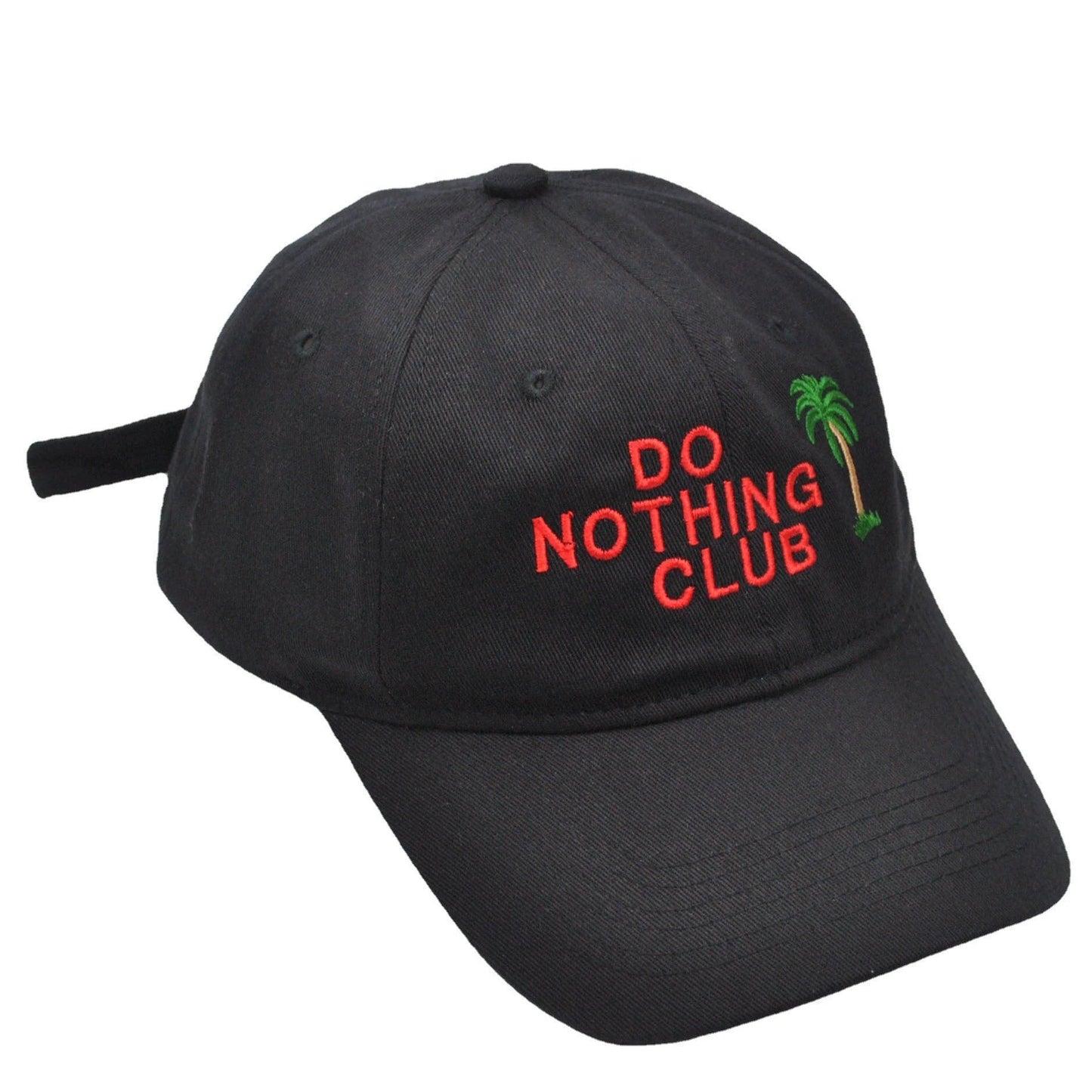 Men's "Do Nothing Club" Palm Embroidery Baseball Cap by GJG Denim