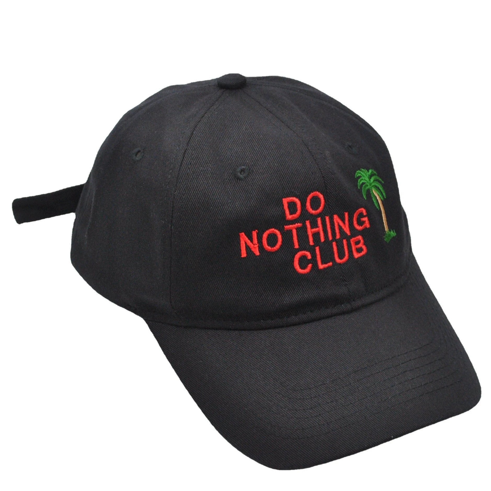 Men's "Do Nothing Club" Palm Embroidery Baseball Cap by GJG Denim