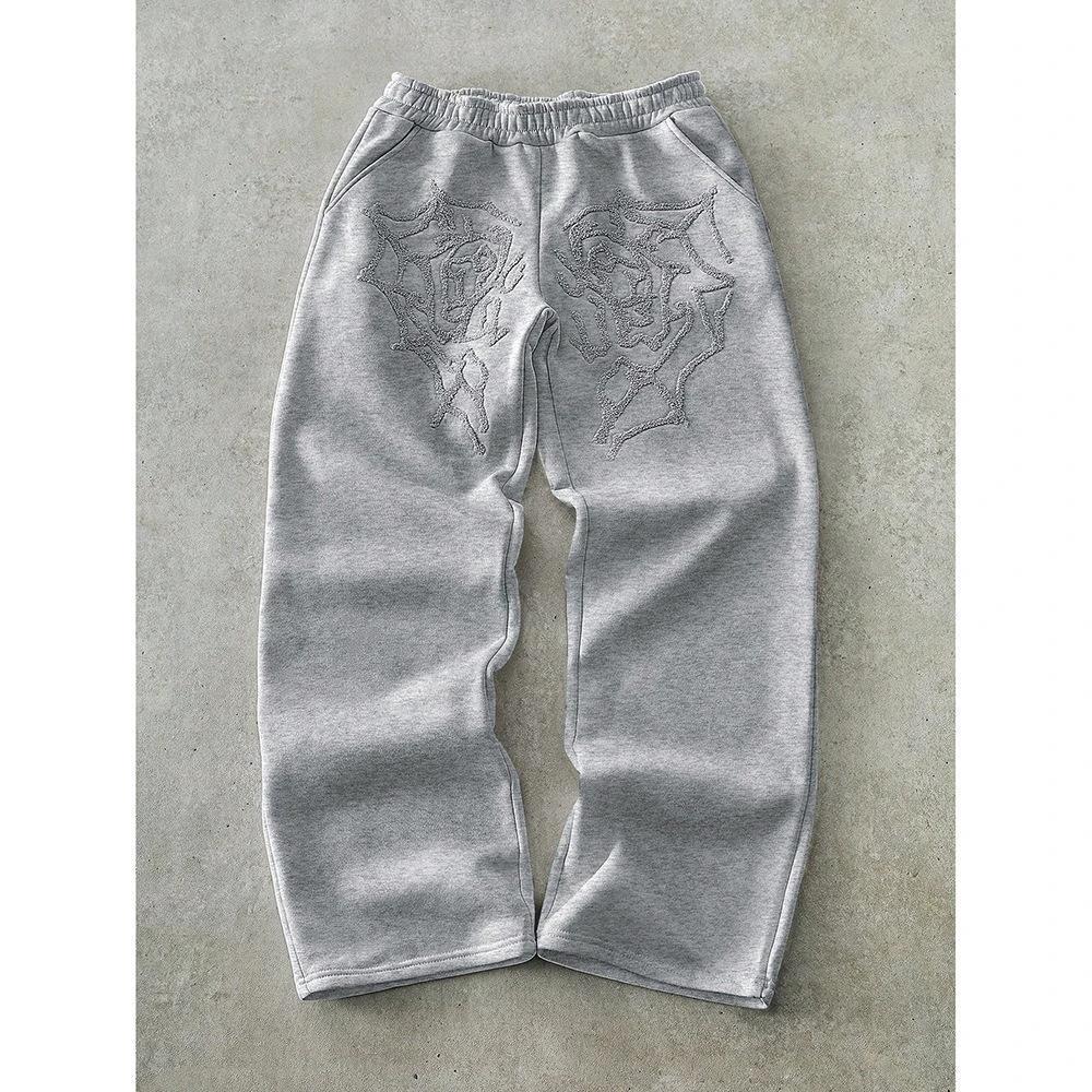 Men's Niche Design Loose-fitting Straight-leg Sweatpants by GJG Denim