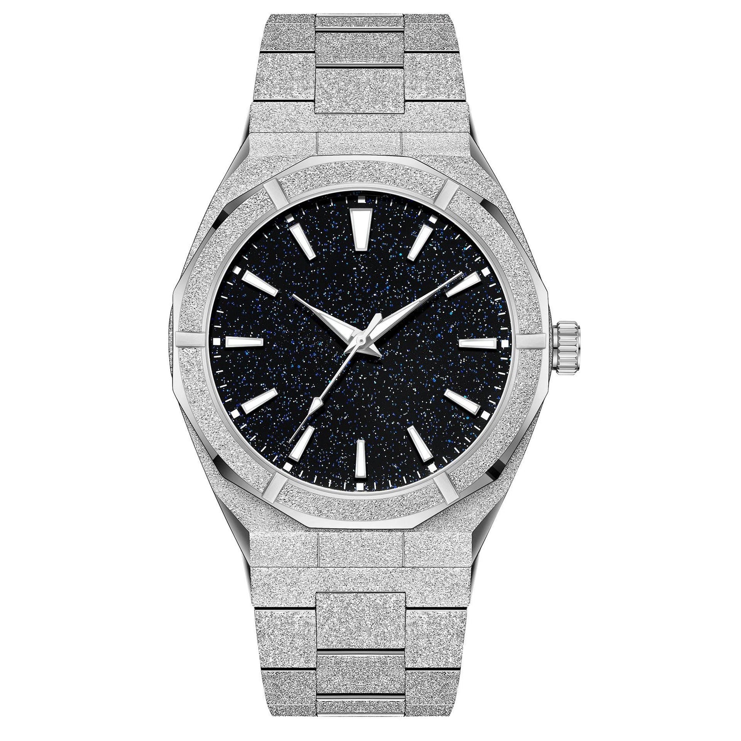 Men's Stainless Steel Frosted Luminous Business Watch by GJG Denim