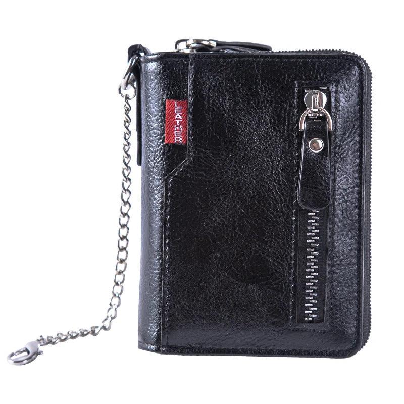 Multiple Card Slots Large Capacity Two-fold Zipper Cash And Card Wallet by GJG Denim