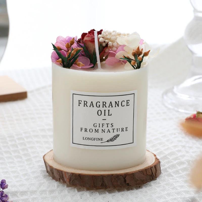 Dried Flowers Decor Romantic Candles by GJG Denim
