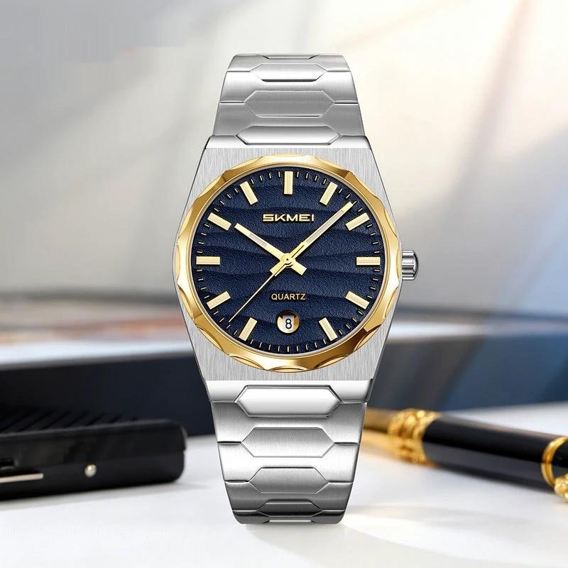 Men's Watch With A Steel Band Calendar Function by GJG Denim