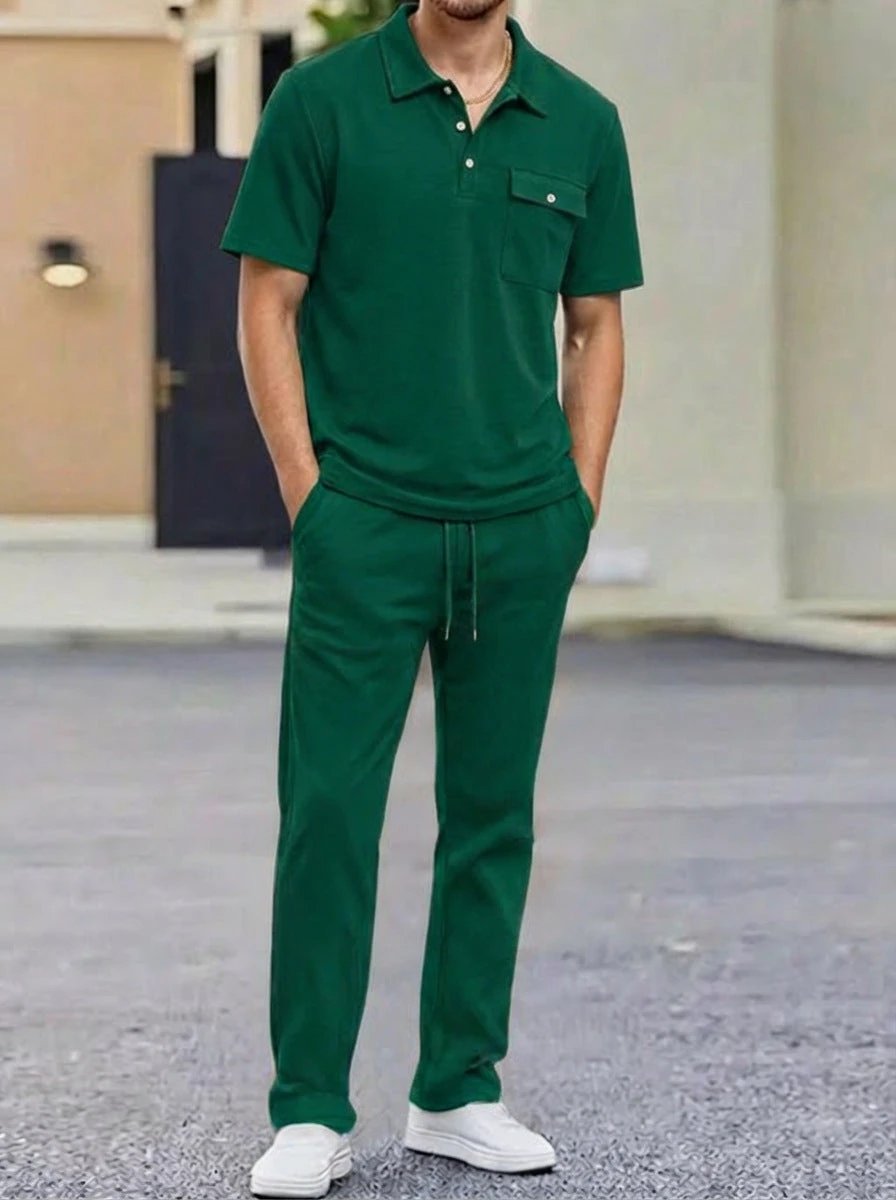 Men's Short Sleeve Pants Set by GJG Denim