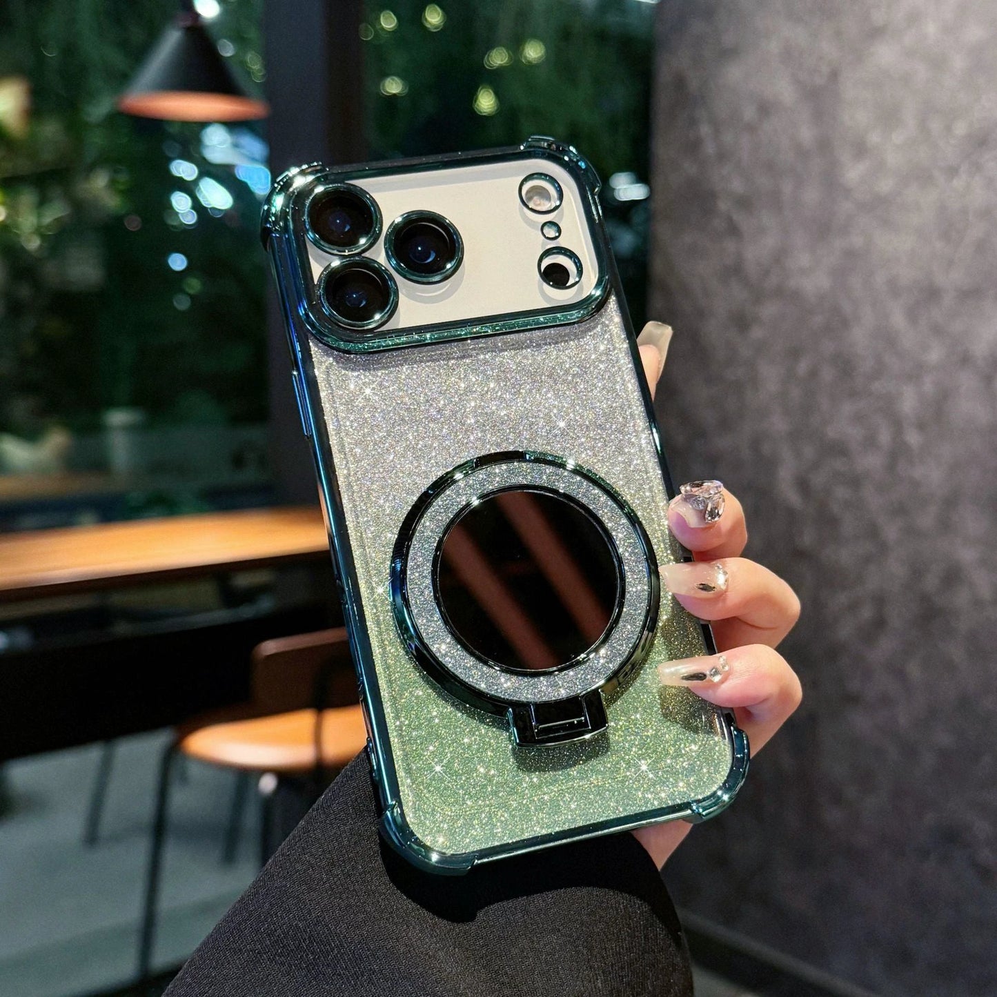 Glitter Mirror Magnetic Bracket Phone Case by GJG Denim