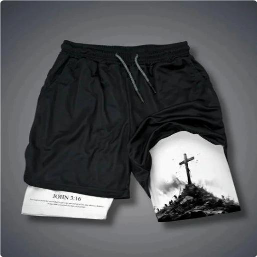 3D Digital-printed Shorts With A Double-layer Design For Men by GJG Denim