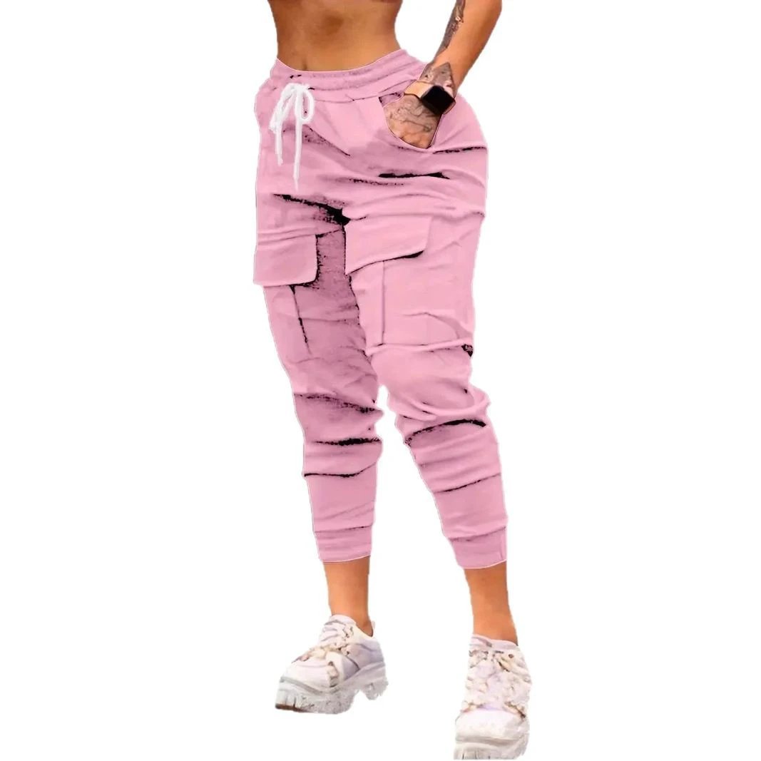 Plus Size Fashion Drawstring Bag Pocket Casual Working Pants by GJG Denim