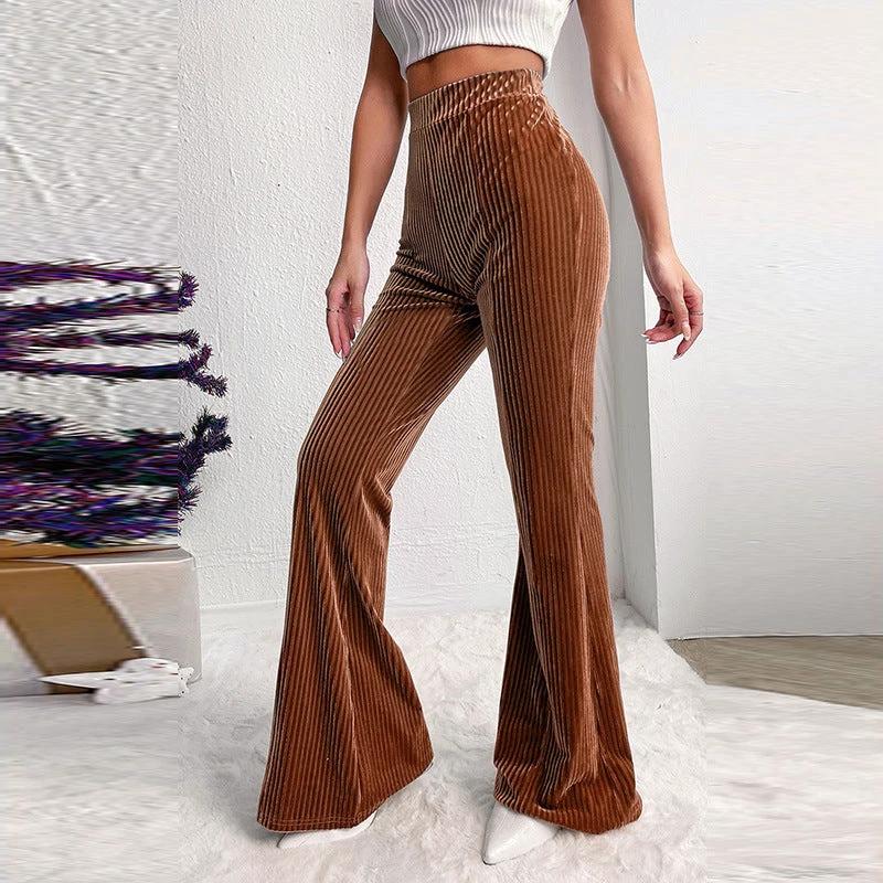 Corduroy Wide-leg Casual Pants Women by GJG Denim