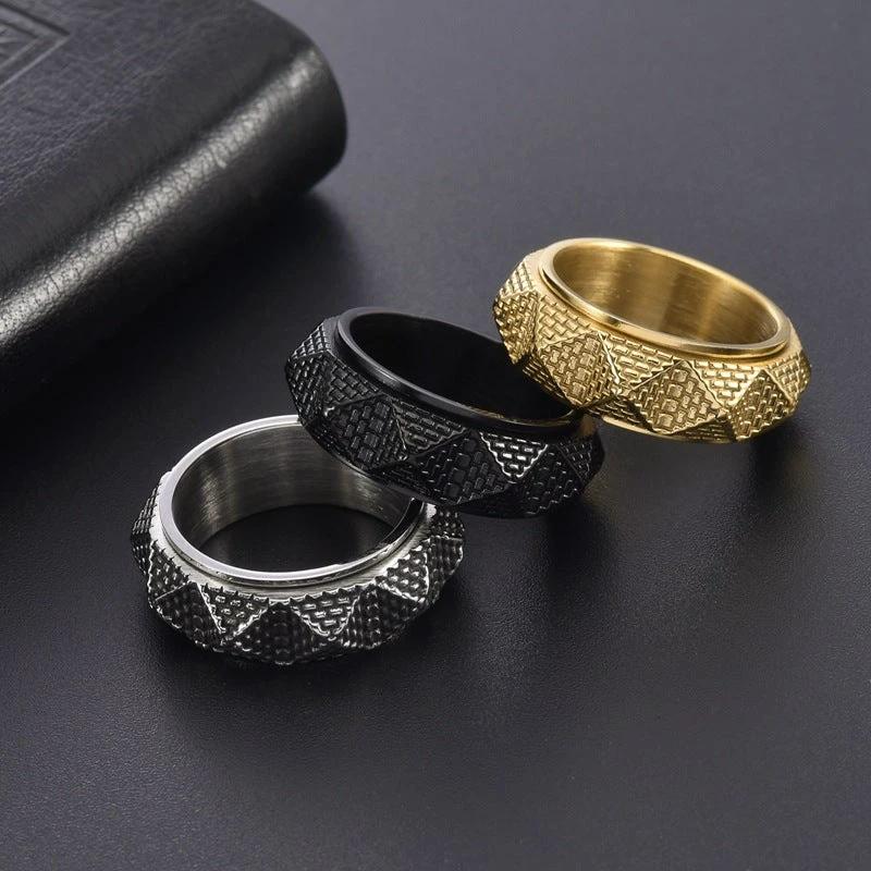 Titanium Steel Pyramid Men's Ring by GJG Denim