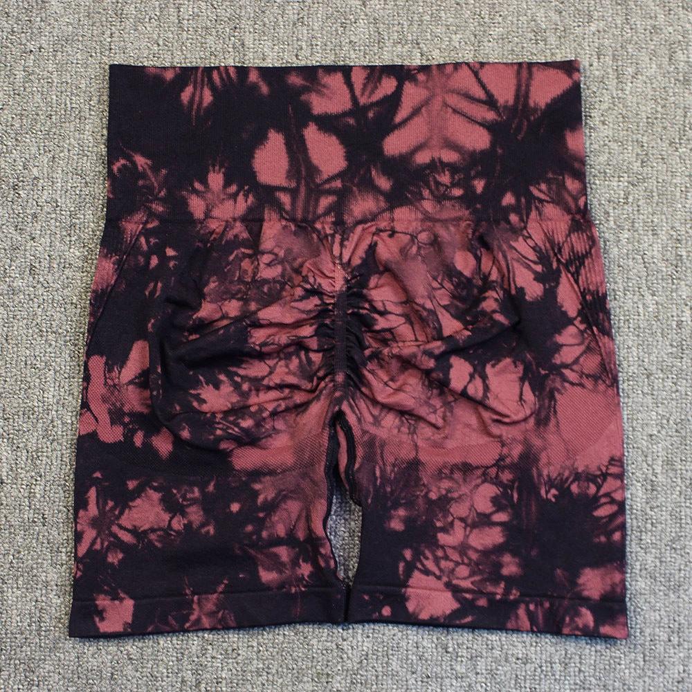 Tie-dye Printed Yoga Pants Summer Quick-drying Fitness Shorts Sexy High-waisted Hip-lifting Leggings Women Pants by GJG Denim