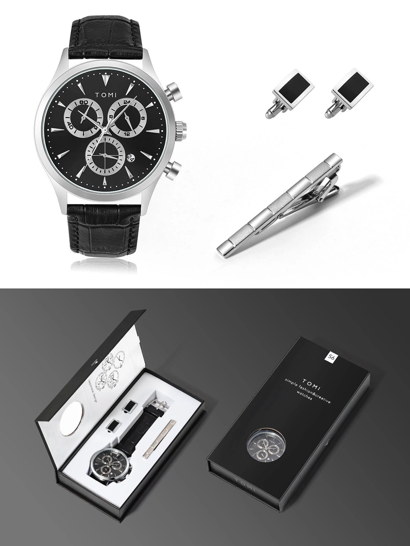 Men's Quartz Watch Gift Set by GJG Denim