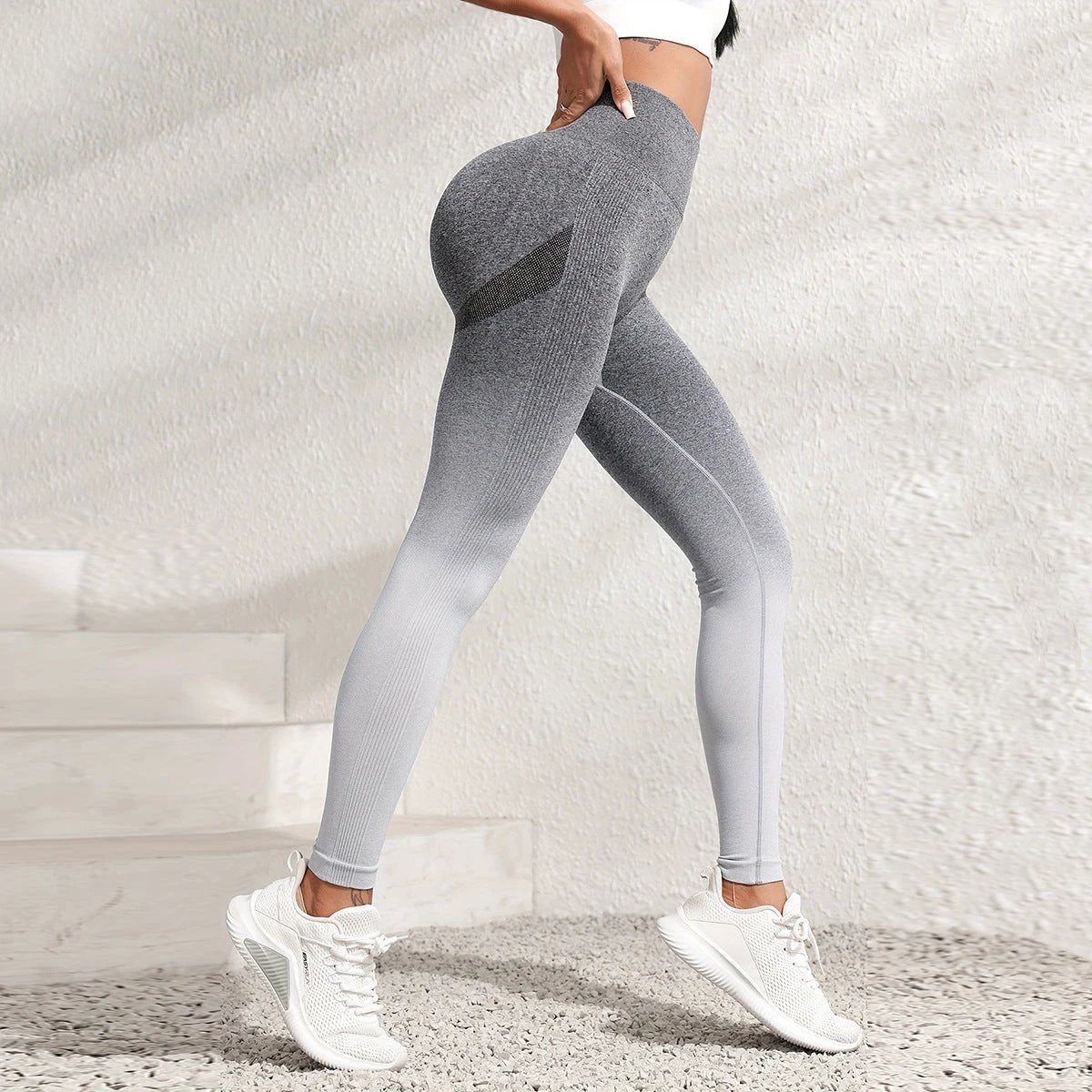 Knitted Quick-drying Plastic Hip Sports Yoga Pants by GJG Denim