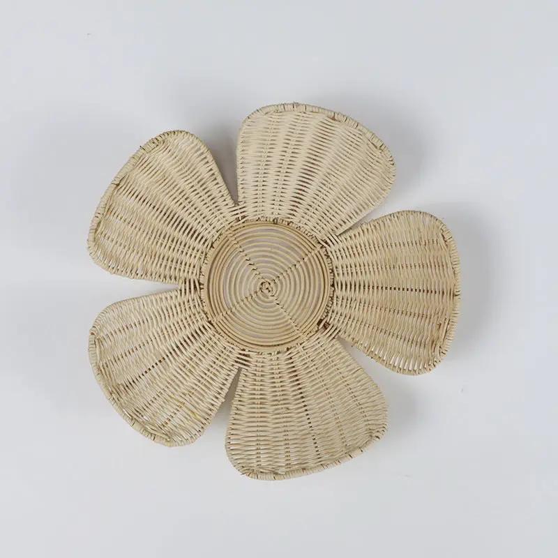 Floral Woven Rattan Wall Decor by GJG Denim