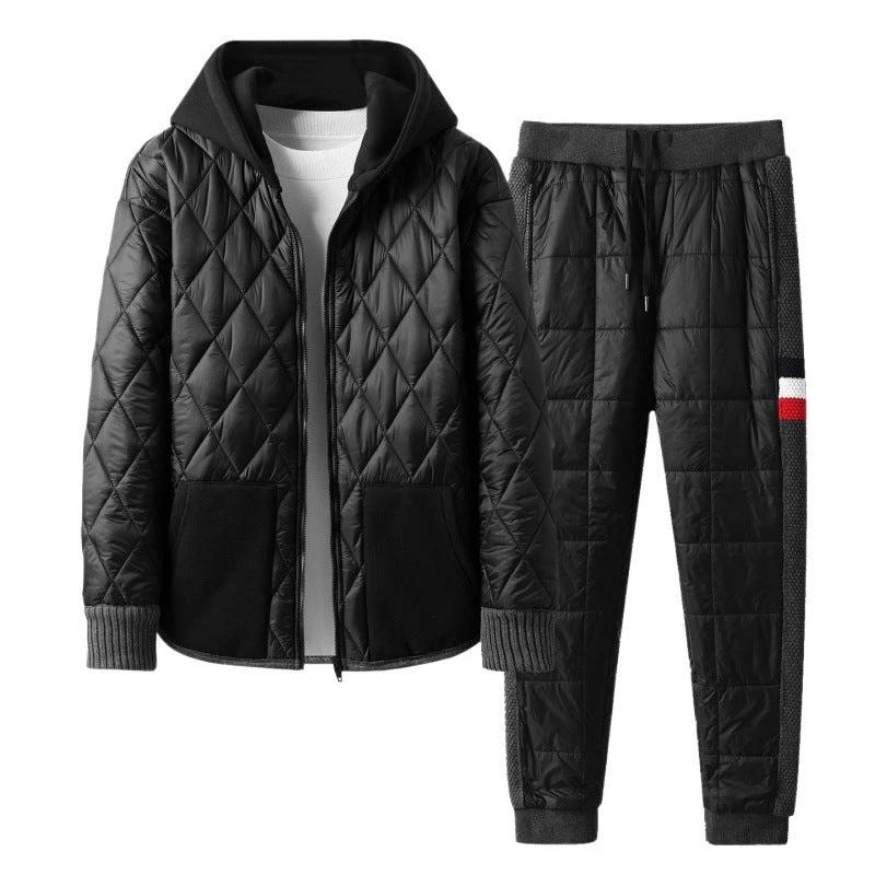 Men's Hooded Padded Cotton Two Piece Set by GJG Denim