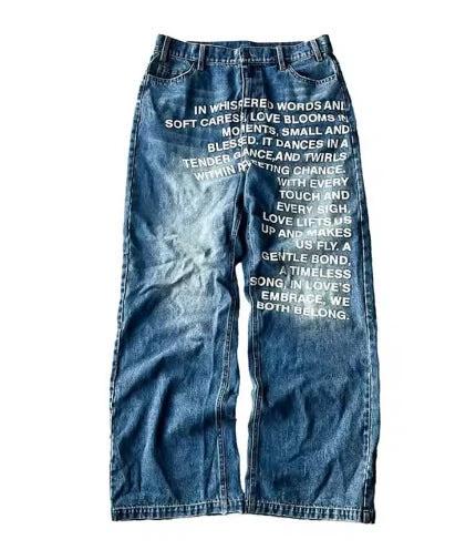 Men's Casual Loose Wide-leg Straight Pants by GJG Denim