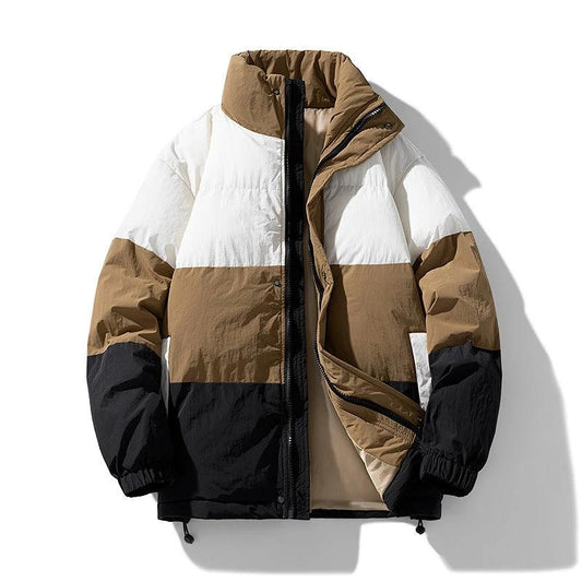 Winter Cotton-padded Coat Men's Loose Lapel Bread Coat by GJG Denim