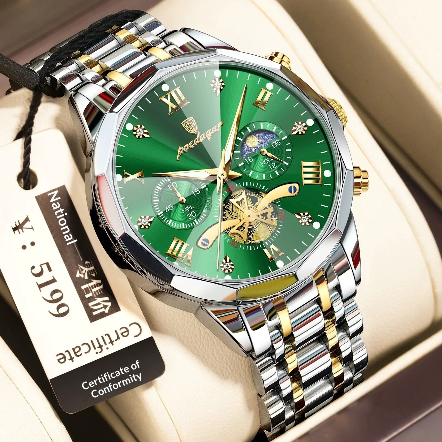 Waterproof Multifunctional Quartz Watch For Men by GJG Denim