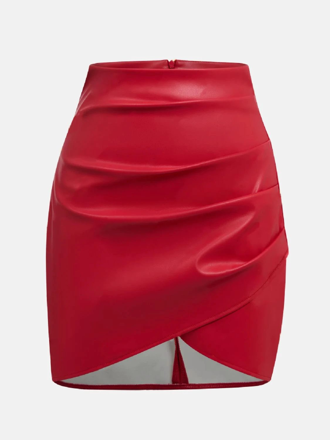 Ruched Asymmetrical Hem Skirt by Lady Ros