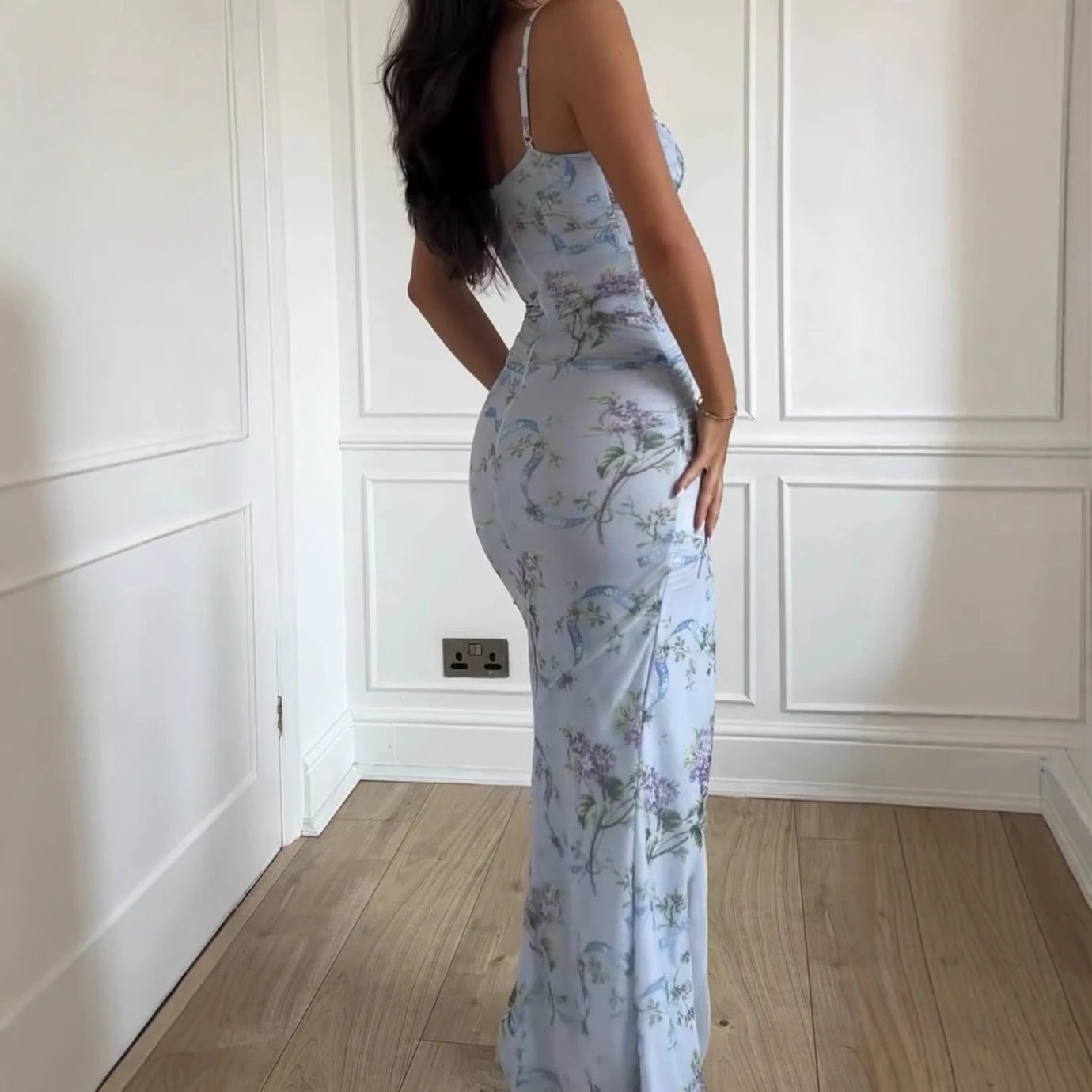 V-neck Floral Sling Dress Women by GJG Denim