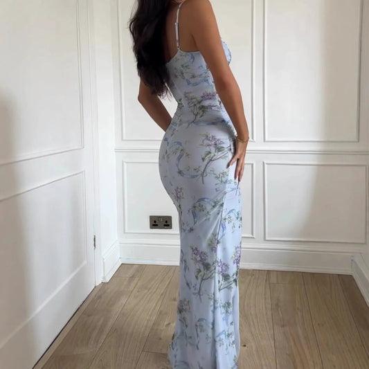 V-neck Floral Sling Dress Women by GJG Denim