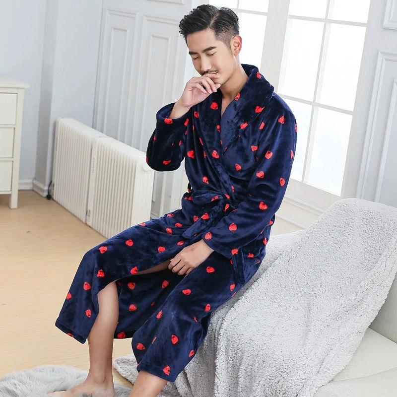 Men's Fleece Robe by GJG Denim