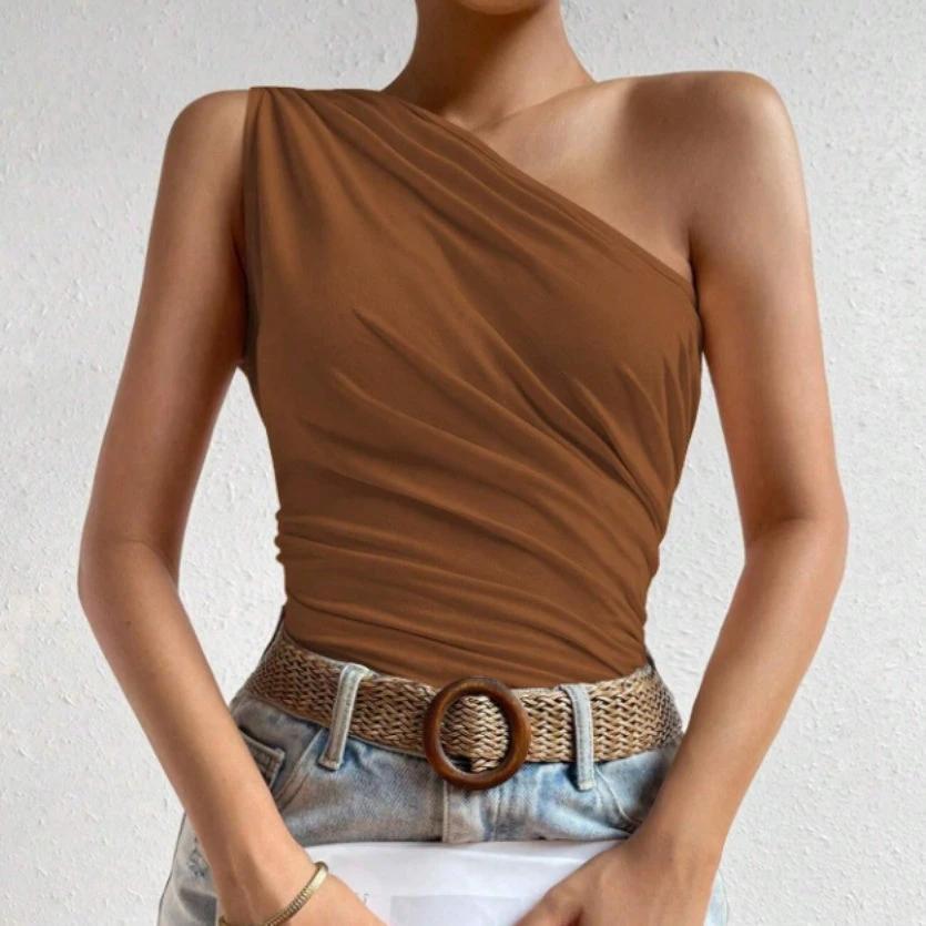 Summer Casual Polyester Short-sleeved Blouse For Women by GJG Denim