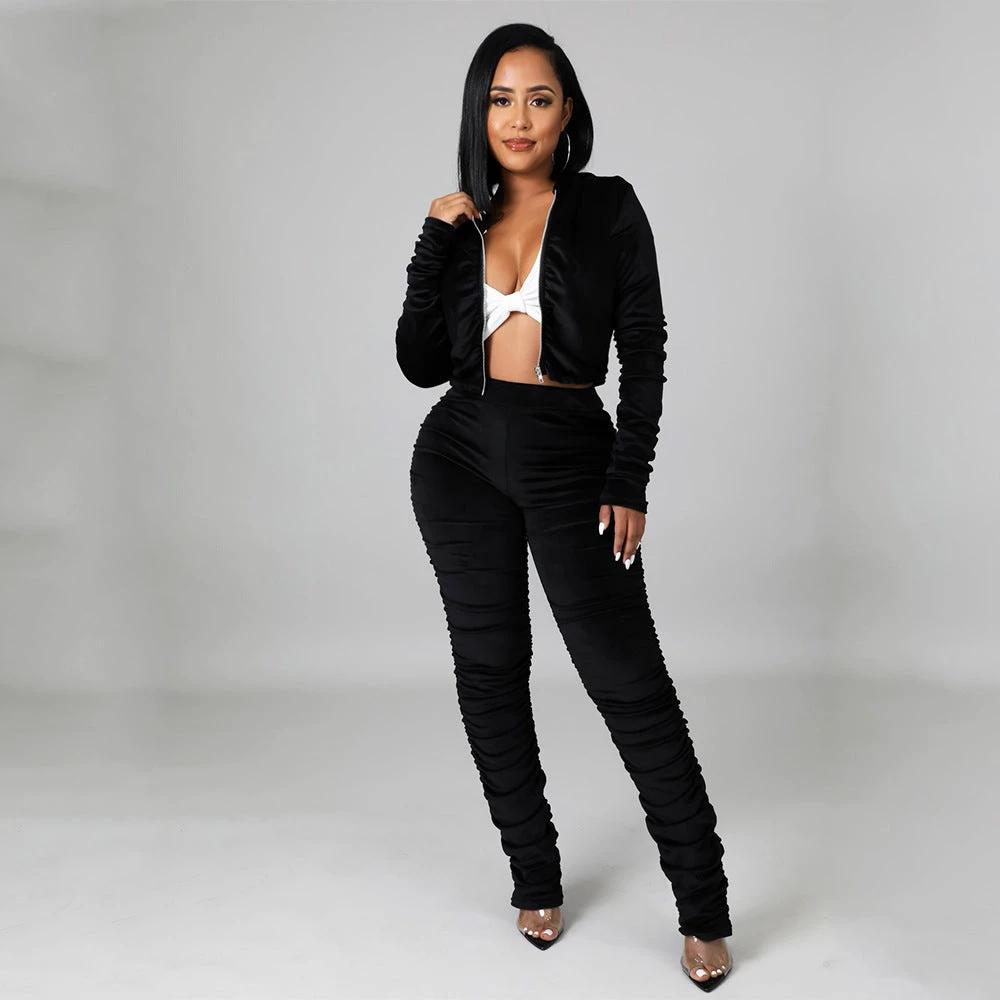 Plush Long Sleeve Suit matching set Women by GJG Denim