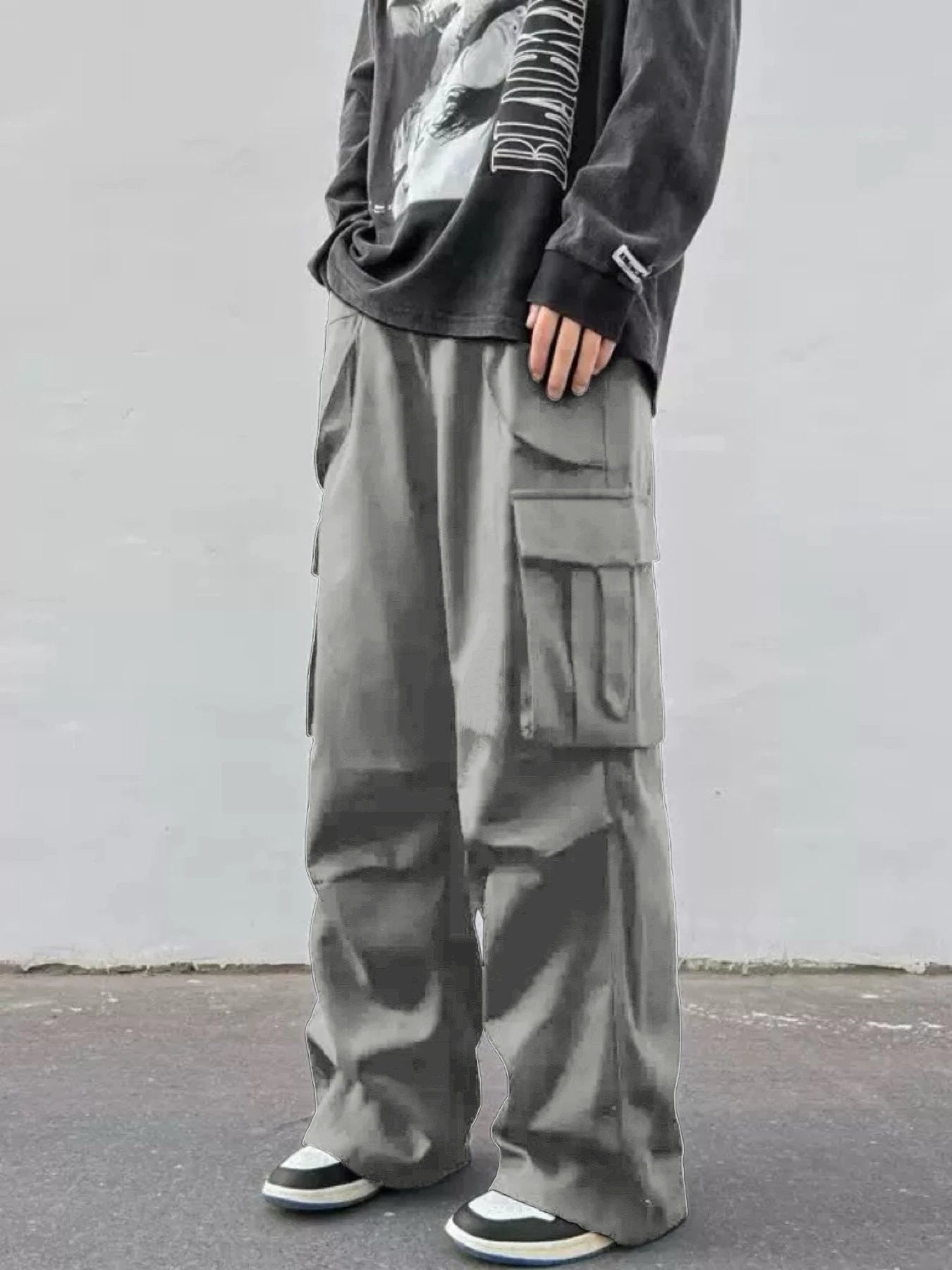 Men's Wide-leg Parachute Pants by GJG Denim