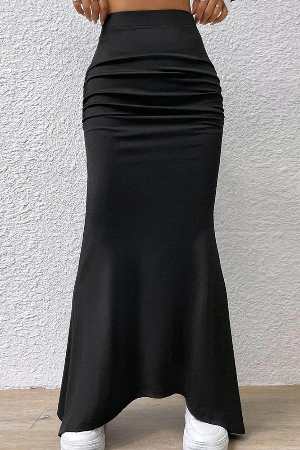 Ruched Maxi Trumpet Skirt by Lady Ros