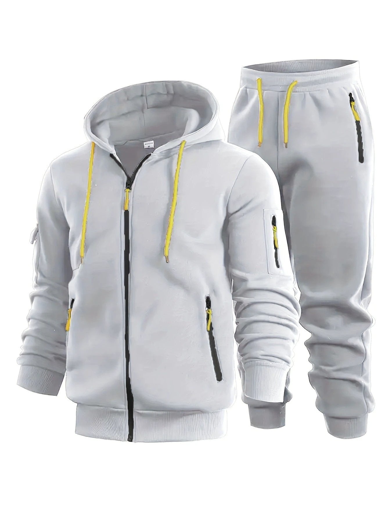 Men's Zip-Up Hoodie With Arm Pockets And Sweatshirt by GJG Denim