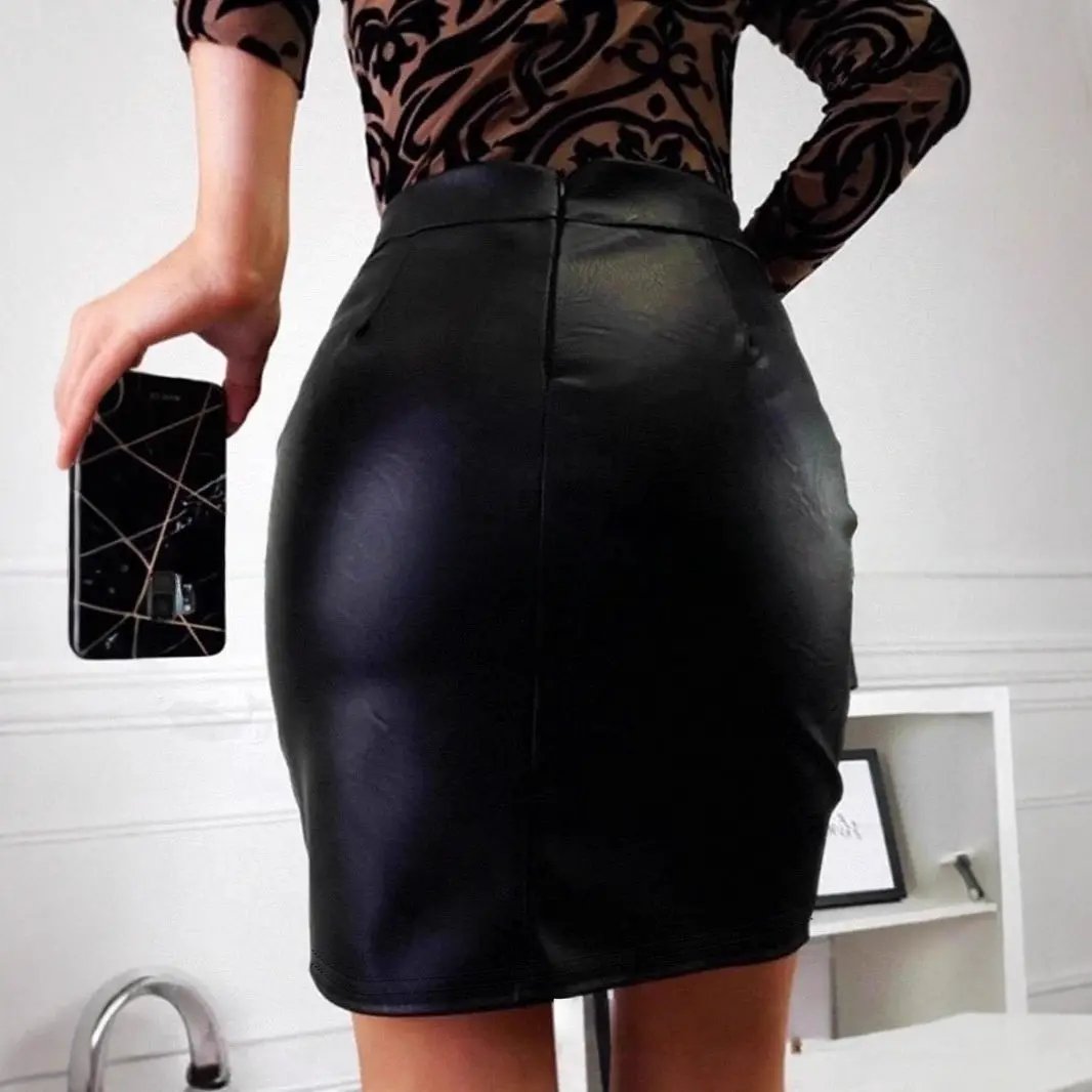 European And American-style Tight, Sexy New High-waisted Wrap Skirt With A Slit by GJG Denim