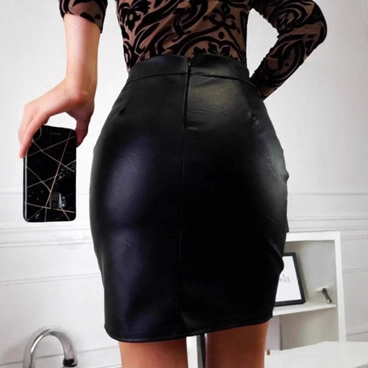 European And American-style Tight, Sexy New High-waisted Wrap Skirt With A Slit by GJG Denim