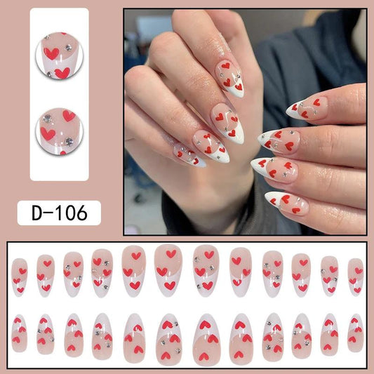 French Water Drop Manicure Rhinestones Wear Nails by GJG Denim