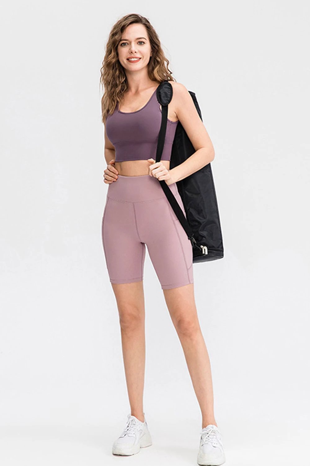 Wide Waistband Sports Shorts with Pockets by Lady Ros
