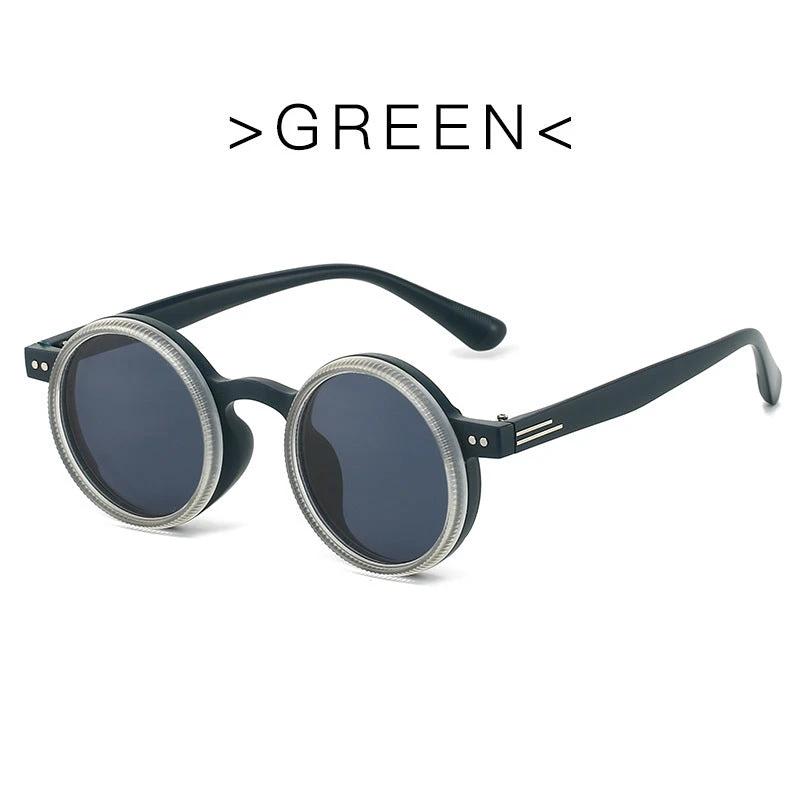 Adjustable Zoom Round Frame Polarized Sunglasses For Men by GJG Denim