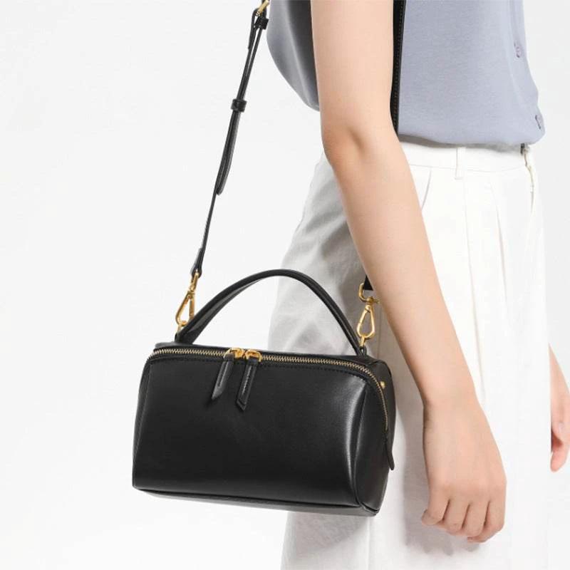 Genuine Leather Original Niche Design Boston Whide Women's Hand Crossbody Pillow Bag by Zara-Craft
