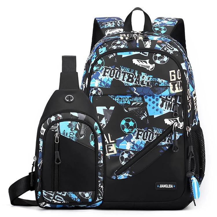Mens Two-Piece Set Backpack And Chest Bag by GJG Denim