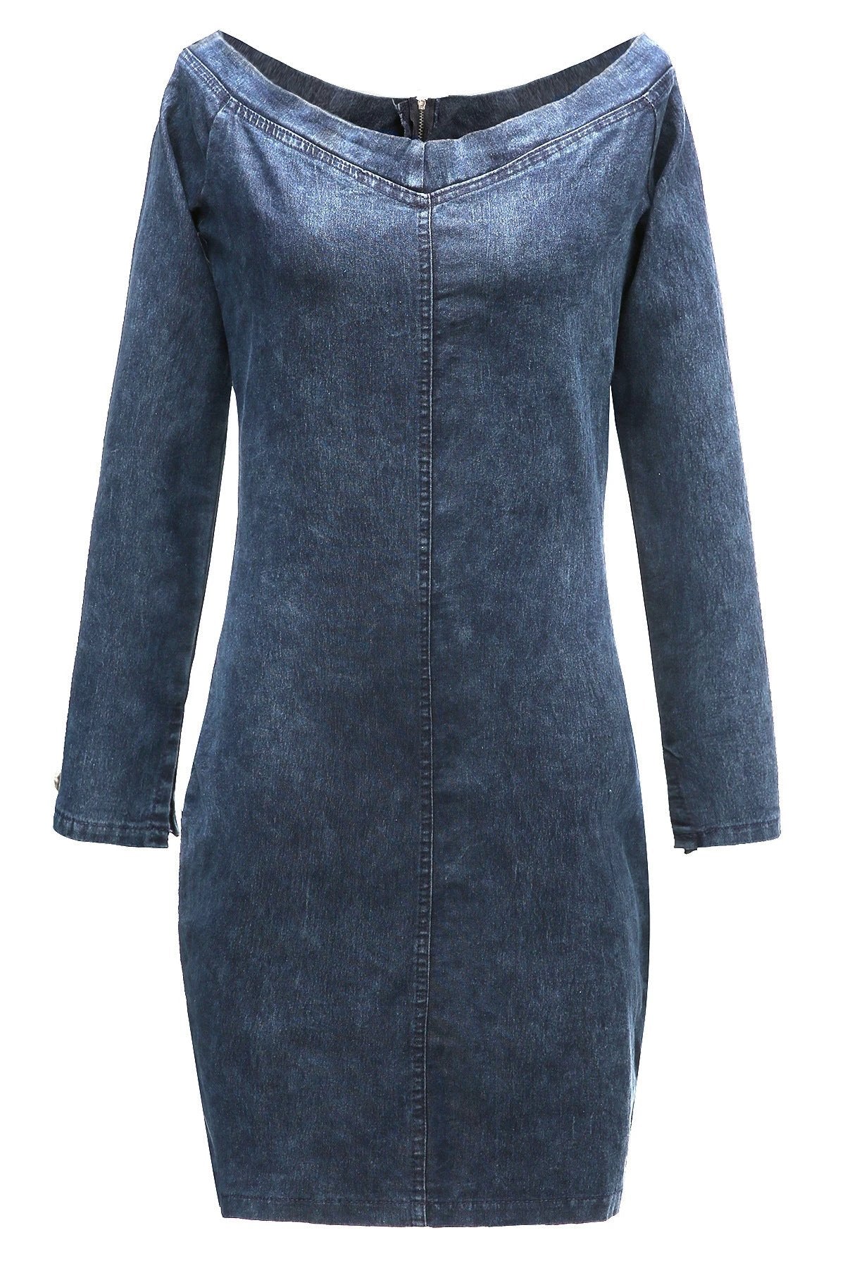 Sleeveless Denim Dress Women's Vintage Cut Neck Wrap Jeans by GJG Denim