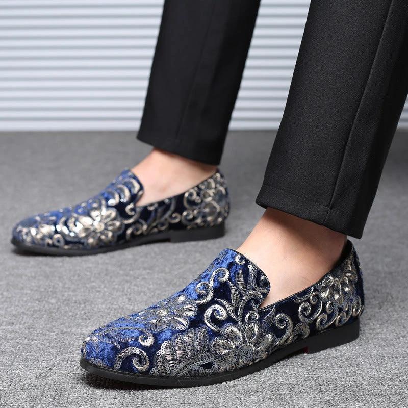 Men's Casual Fashion Sequin Dress Shoes by GJG Denim