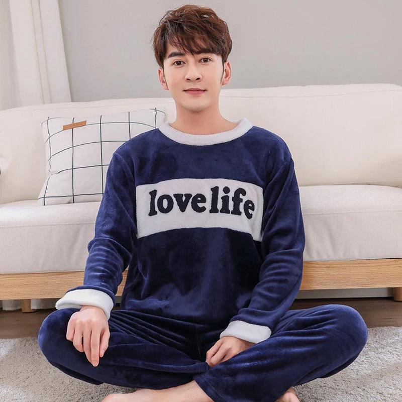 Men's Pajamas Thick Fleece Pajamas by GJG Denim