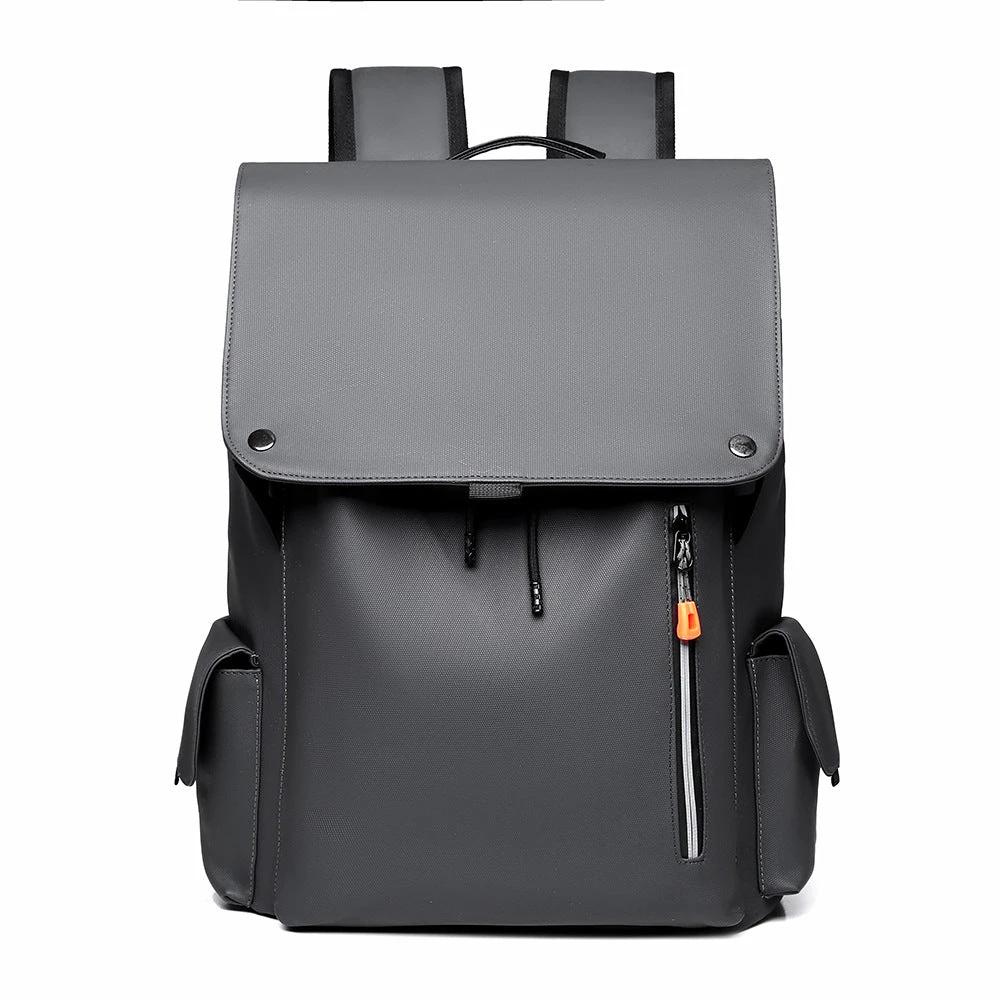 Men's Large Capacity Laminated Leather Fashionable Backpack by GJG Denim